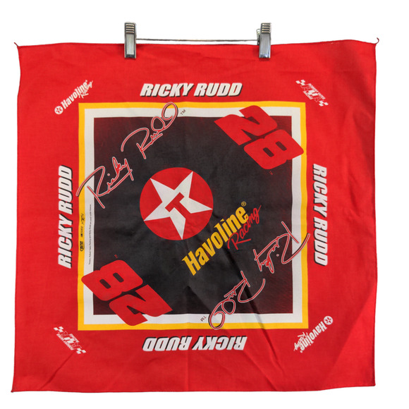 NASCAR Ricky Rudd Bandana Red Size 21x21 #28 Havoline Racing - Picture 1 of 5